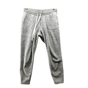 Uniqlo Jogger Sweatpants Womens M Gray Heather Fleece Drawstring Mid Rise